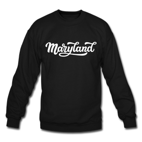 Maryland Sweatshirt - Hand Lettered Maryland Crewneck Sweatshirt - black