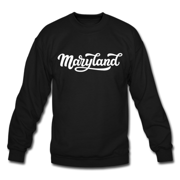 Maryland Sweatshirt - Hand Lettered Maryland Crewneck Sweatshirt - black