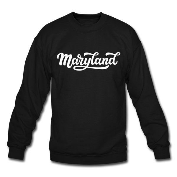 Maryland Sweatshirt - Hand Lettered Maryland Crewneck Sweatshirt - black