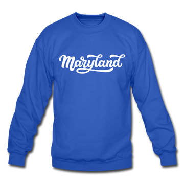 Maryland Sweatshirt - Hand Lettered Maryland Crewneck Sweatshirt - royal blue