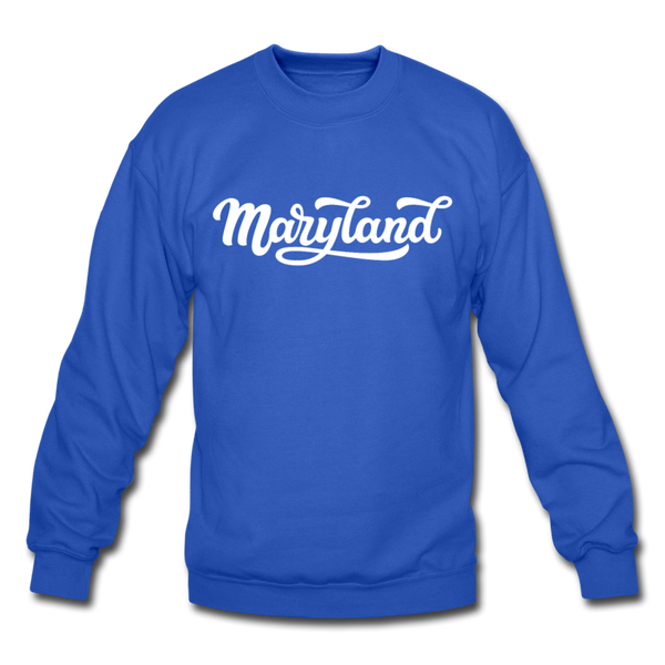 Maryland Sweatshirt - Hand Lettered Maryland Crewneck Sweatshirt - royal blue