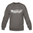 Maryland Sweatshirt - Hand Lettered Maryland Crewneck Sweatshirt - asphalt gray