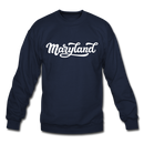 Maryland Sweatshirt - Hand Lettered Maryland Crewneck Sweatshirt - navy