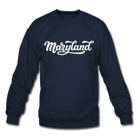 Maryland Sweatshirt - Hand Lettered Maryland Crewneck Sweatshirt - navy