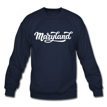 Maryland Sweatshirt - Hand Lettered Maryland Crewneck Sweatshirt - navy
