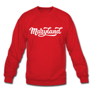 Maryland Sweatshirt - Hand Lettered Maryland Crewneck Sweatshirt - red