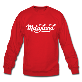 Maryland Sweatshirt - Hand Lettered Maryland Crewneck Sweatshirt - red