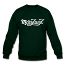 Maryland Sweatshirt - Hand Lettered Maryland Crewneck Sweatshirt - forest green