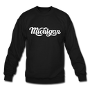 Michigan Sweatshirt - Hand Lettered Michigan Crewneck Sweatshirt - black