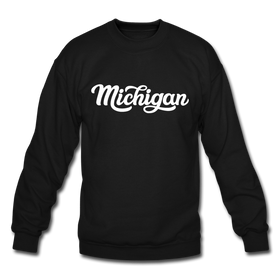 Michigan Sweatshirt - Hand Lettered Michigan Crewneck Sweatshirt - black