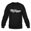 Michigan Sweatshirt - Hand Lettered Michigan Crewneck Sweatshirt - black