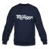 Michigan Sweatshirt - Hand Lettered Michigan Crewneck Sweatshirt - navy