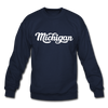 Michigan Sweatshirt - Hand Lettered Michigan Crewneck Sweatshirt - navy