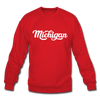 Michigan Sweatshirt - Hand Lettered Michigan Crewneck Sweatshirt - red