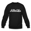 Nebraska Sweatshirt - Hand Lettered Nebraska Crewneck Sweatshirt - black