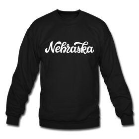 Nebraska Sweatshirt - Hand Lettered Nebraska Crewneck Sweatshirt - black