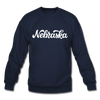 Nebraska Sweatshirt - Hand Lettered Nebraska Crewneck Sweatshirt - navy