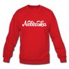 Nebraska Sweatshirt - Hand Lettered Nebraska Crewneck Sweatshirt - red