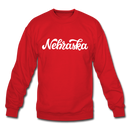 Nebraska Sweatshirt - Hand Lettered Nebraska Crewneck Sweatshirt - red