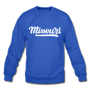Missouri Sweatshirt - Hand Lettered Missouri Crewneck Sweatshirt - royal blue