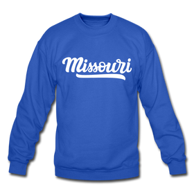 Missouri Sweatshirt - Hand Lettered Missouri Crewneck Sweatshirt - royal blue