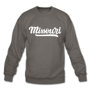 Missouri Sweatshirt - Hand Lettered Missouri Crewneck Sweatshirt - asphalt gray