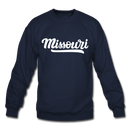 Missouri Sweatshirt - Hand Lettered Missouri Crewneck Sweatshirt - navy