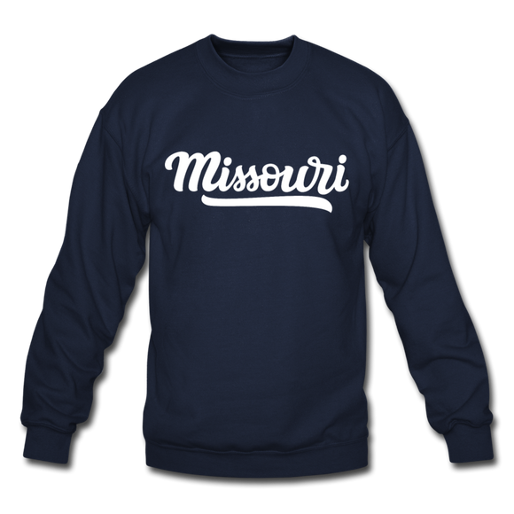 Missouri Sweatshirt - Hand Lettered Missouri Crewneck Sweatshirt - navy
