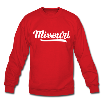 Missouri Sweatshirt - Hand Lettered Missouri Crewneck Sweatshirt - red