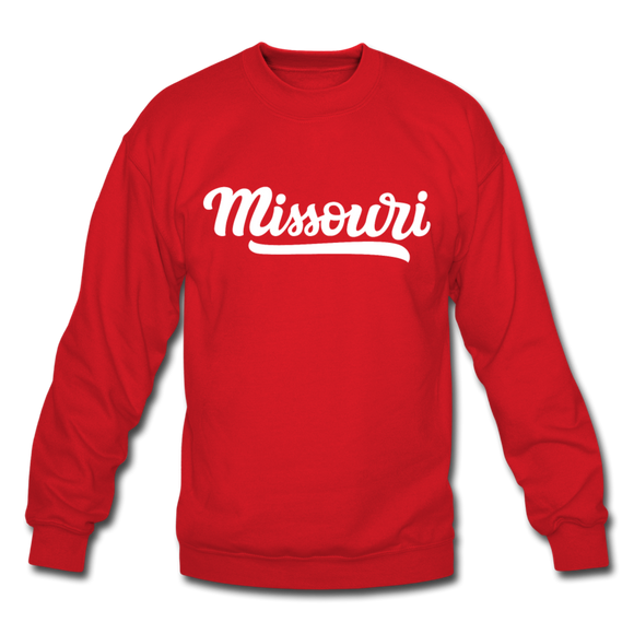 Missouri Sweatshirt - Hand Lettered Missouri Crewneck Sweatshirt - red