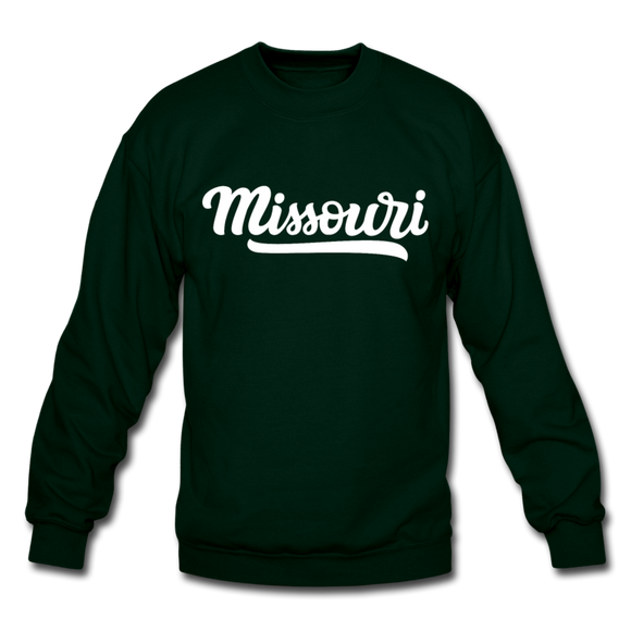 Missouri Sweatshirt - Hand Lettered Missouri Crewneck Sweatshirt - forest green