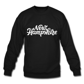 New Hampshire Sweatshirt - Hand Lettered New Hampshire Crewneck Sweatshirt - black