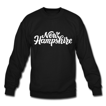 New Hampshire Sweatshirt - Hand Lettered New Hampshire Crewneck Sweatshirt - black