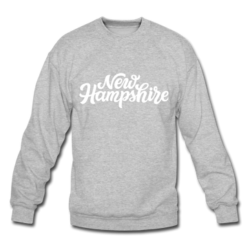 New Hampshire Sweatshirt - Hand Lettered New Hampshire Crewneck Sweatshirt - heather gray