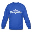 New Hampshire Sweatshirt - Hand Lettered New Hampshire Crewneck Sweatshirt - royal blue
