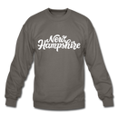 New Hampshire Sweatshirt - Hand Lettered New Hampshire Crewneck Sweatshirt - asphalt gray