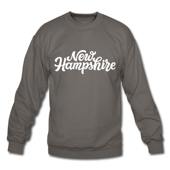 New Hampshire Sweatshirt - Hand Lettered New Hampshire Crewneck Sweatshirt - asphalt gray
