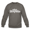 New Hampshire Sweatshirt - Hand Lettered New Hampshire Crewneck Sweatshirt - asphalt gray