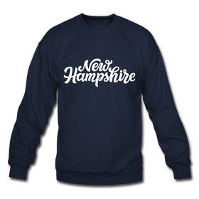 New Hampshire Sweatshirt - Hand Lettered New Hampshire Crewneck Sweatshirt - navy