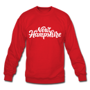 New Hampshire Sweatshirt - Hand Lettered New Hampshire Crewneck Sweatshirt - red