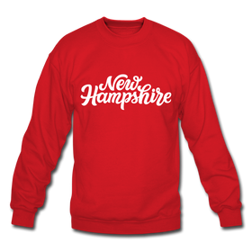 New Hampshire Sweatshirt - Hand Lettered New Hampshire Crewneck Sweatshirt - red