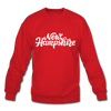 New Hampshire Sweatshirt - Hand Lettered New Hampshire Crewneck Sweatshirt - red