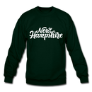 New Hampshire Sweatshirt - Hand Lettered New Hampshire Crewneck Sweatshirt - forest green