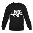 North Dakota Sweatshirt - Hand Lettered North Dakota Crewneck Sweatshirt - black
