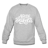North Dakota Sweatshirt - Hand Lettered North Dakota Crewneck Sweatshirt - heather gray