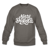 North Dakota Sweatshirt - Hand Lettered North Dakota Crewneck Sweatshirt - asphalt gray