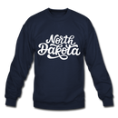 North Dakota Sweatshirt - Hand Lettered North Dakota Crewneck Sweatshirt - navy