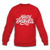 North Dakota Sweatshirt - Hand Lettered North Dakota Crewneck Sweatshirt - red
