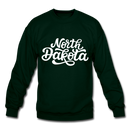North Dakota Sweatshirt - Hand Lettered North Dakota Crewneck Sweatshirt - forest green