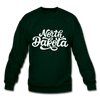 North Dakota Sweatshirt - Hand Lettered North Dakota Crewneck Sweatshirt - forest green